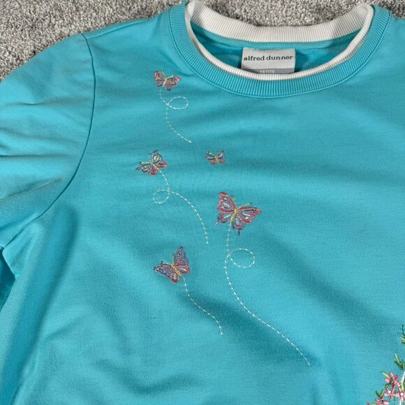 Vintage 90s Y2K Top Petite Small PS Embroidery Beaded Cottagecore Floral Garden - Picture 4 of 12